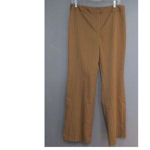 Evan Picone Stretch Brown Pinstriped Dress Pants